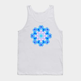 Flower Mandala Violet Blue Watercolor Floral Art Tank Top